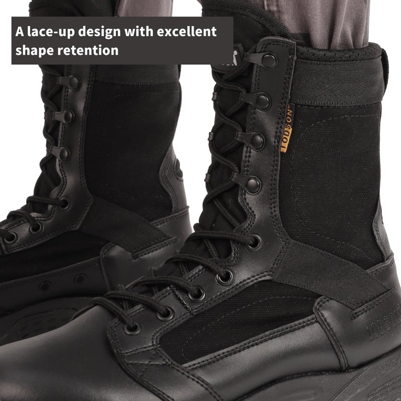 IODSON Men's Breathable Work Tactical Military Boots Lightweight Combat Army Motorcycle Jungle bootsï¼ˆBlack 10ï¼‰ - Image 5